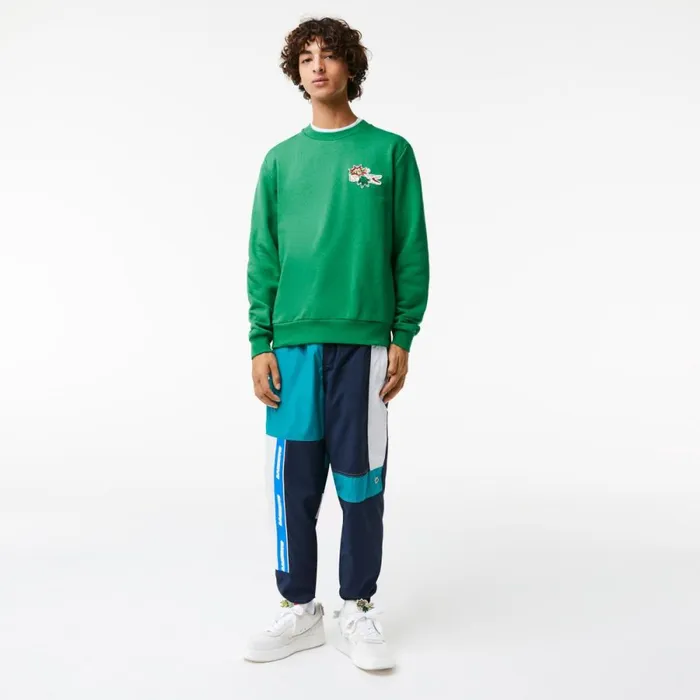 Sweaters and Sweatshirts Men Lacoste Men039s Badge Organic Cotton Sweatshirt Green Ldm