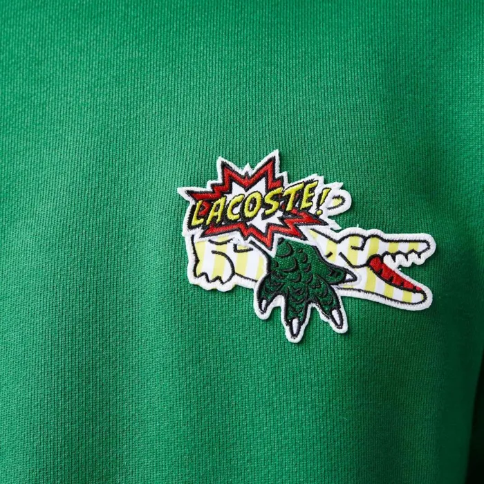 Sweaters and Sweatshirts Men Lacoste Men039s Badge Organic Cotton Sweatshirt Green Ldm