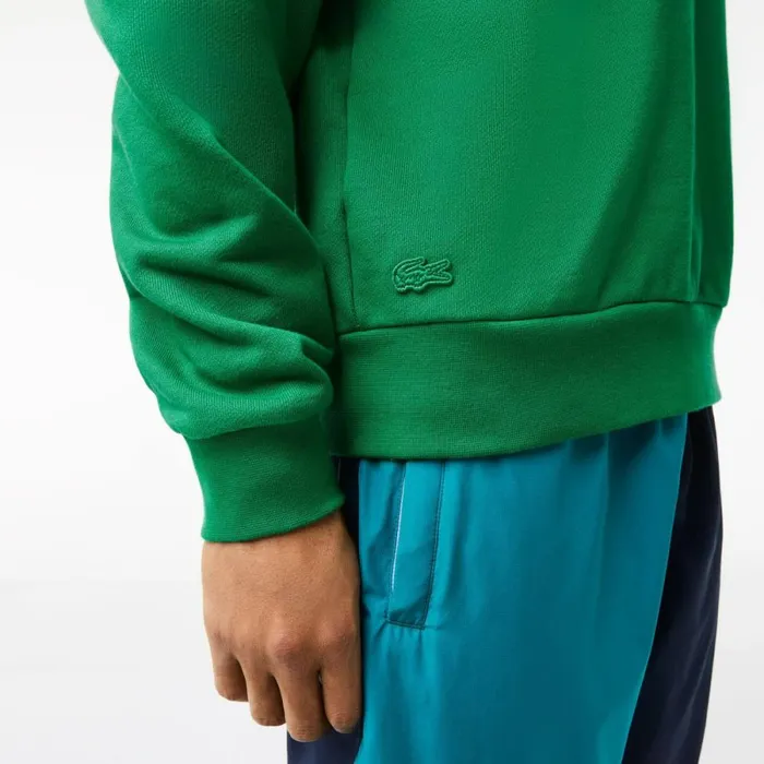 Sweaters and Sweatshirts Men Lacoste Men039s Badge Organic Cotton Sweatshirt Green Ldm