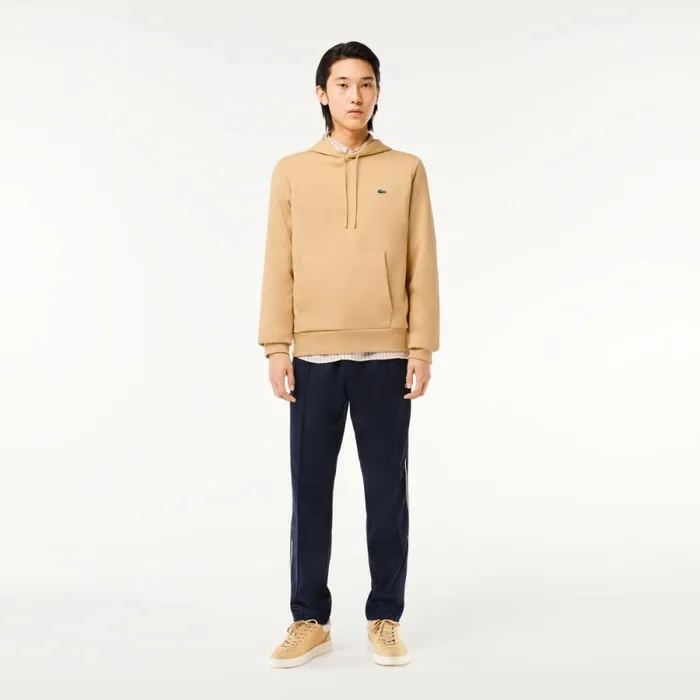 Sweaters and Sweatshirts Men Lacoste Men039s Classic Fit Cotton Blend Hoodie Beige Ixq