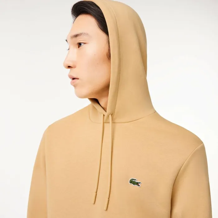 Sweaters and Sweatshirts Men Lacoste Men039s Classic Fit Cotton Blend Hoodie Beige Ixq