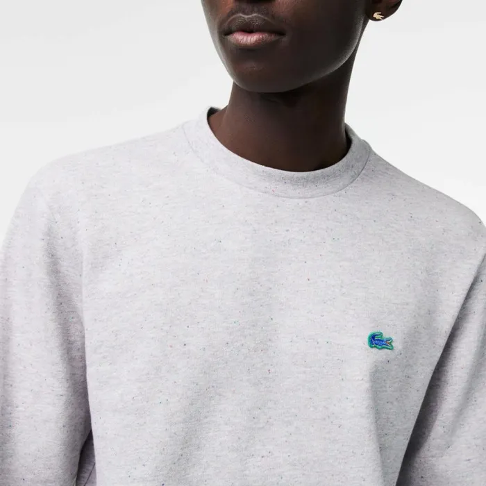 Sweaters and Sweatshirts Men Lacoste Men039s Classic Fit Speckled Print Fleece Sweatshirt Grey Chine 73v