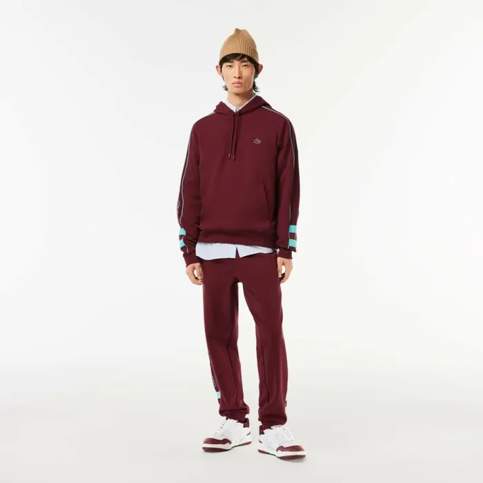 Sweaters and Sweatshirts Men Lacoste Men039s Contrast Details Hoodie Bordeaux Blue Ris