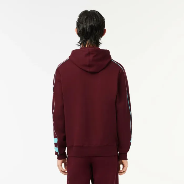 Sweaters and Sweatshirts Men Lacoste Men039s Contrast Details Hoodie Bordeaux Blue Ris