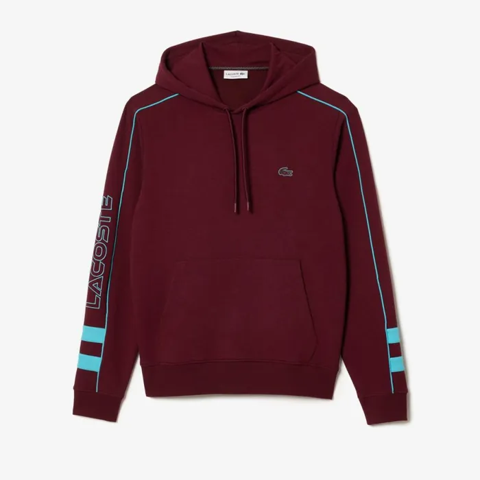 Sweaters and Sweatshirts Men Lacoste Men039s Contrast Details Hoodie Bordeaux Blue Ris