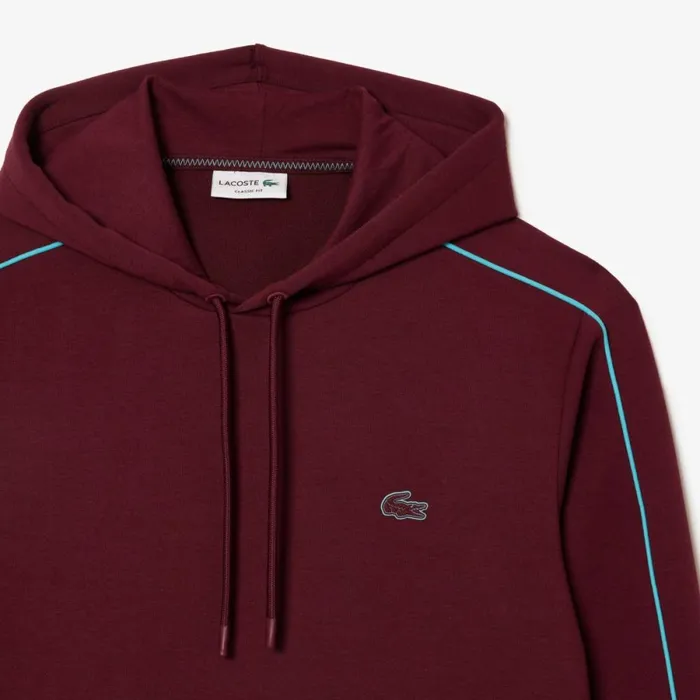 Sweaters and Sweatshirts Men Lacoste Men039s Contrast Details Hoodie Bordeaux Blue Ris