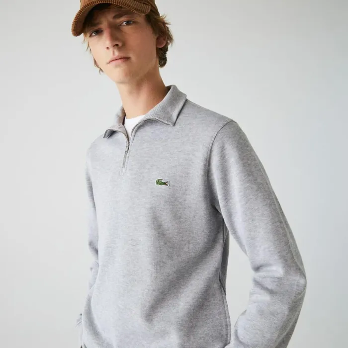 Sweaters and Sweatshirts Men Lacoste Men039s HalfZip Cotton Sweatshirt Grey Chine Cca Sweaters and Sweatshirts Men Lacoste Men039s HalfZip Cotton Sweatshirt Grey Chine Cca