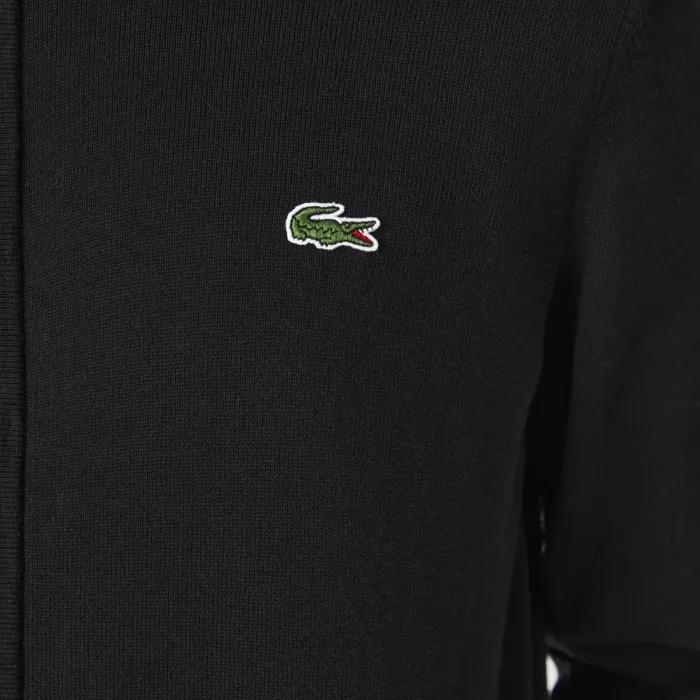 Sweaters and Sweatshirts Men Lacoste Men039s HighNeck Organic Cotton ZipUp Sweater Black 031