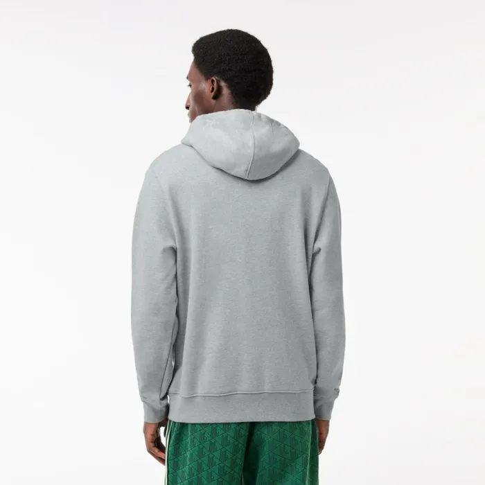 Sweaters and Sweatshirts Men Lacoste Men039s Loose Fit Monogram Hoodie Grey Chine Cca