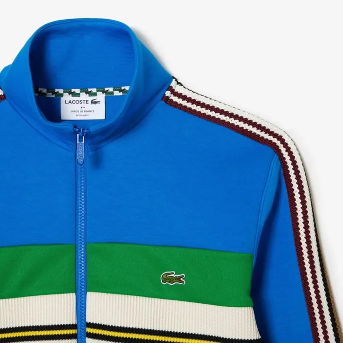 Sweaters and Sweatshirts Men Lacoste Men039s Made In France ZipUp Colorblock Sweatshirt Blue Siy