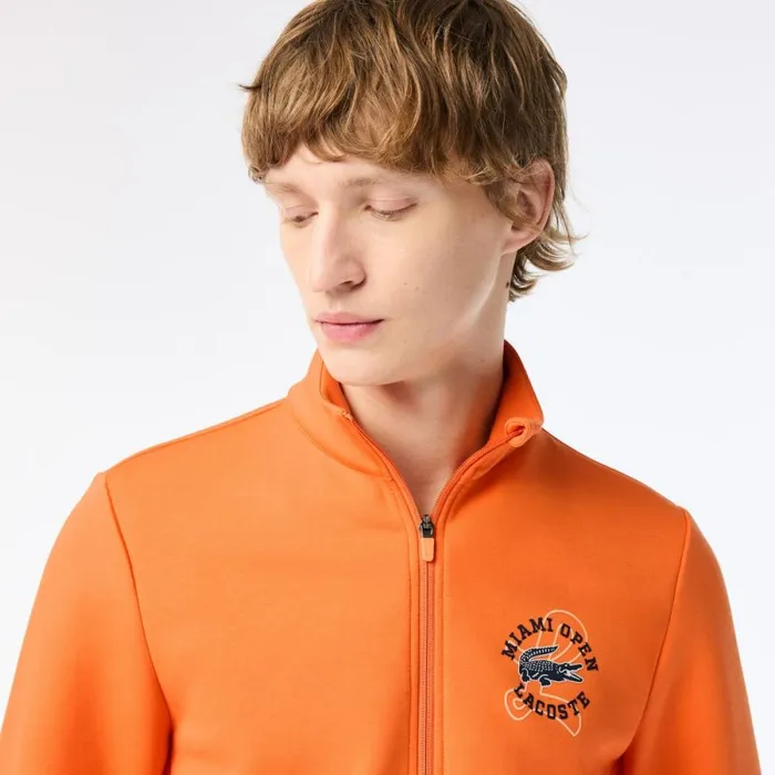 Sweaters and Sweatshirts Men Lacoste Men039s Miami Open Edition Tennis Sweatshirt Orange 5qp
