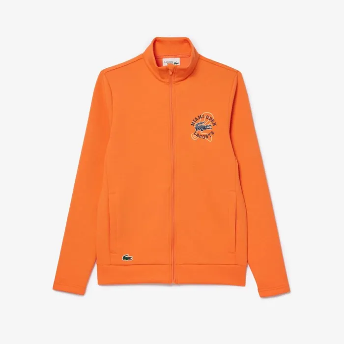 Sweaters and Sweatshirts Men Lacoste Men039s Miami Open Edition Tennis Sweatshirt Orange 5qp