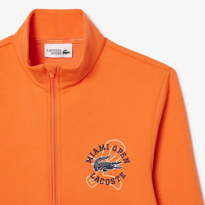 Sweaters and Sweatshirts Men Lacoste Men039s Miami Open Edition Tennis Sweatshirt Orange 5qp