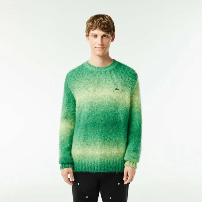 Sweaters and Sweatshirts Men Lacoste Men039s Ombr Effect Alpaca Wool Sweater Green White Pi0 Sweaters and Sweatshirts Men Lacoste Men039s Ombr Effect Alpaca Wool Sweater Green White Pi0