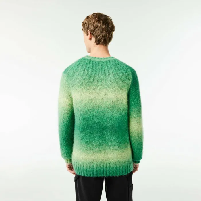 Sweaters and Sweatshirts Men Lacoste Men039s Ombr Effect Alpaca Wool Sweater Green White Pi0