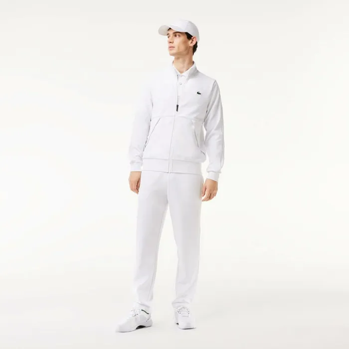 Sweaters and Sweatshirts Men Lacoste Men039s Recycled Fiber ZipUp Sport Sweatshirt White Z92