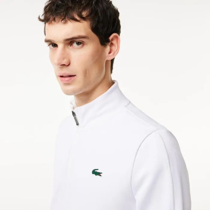 Sweaters and Sweatshirts Men Lacoste Men039s Recycled Fiber ZipUp Sport Sweatshirt White Z92