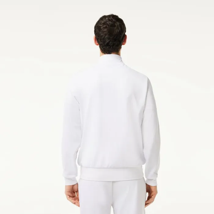 Sweaters and Sweatshirts Men Lacoste Men039s Recycled Fiber ZipUp Sport Sweatshirt White Z92
