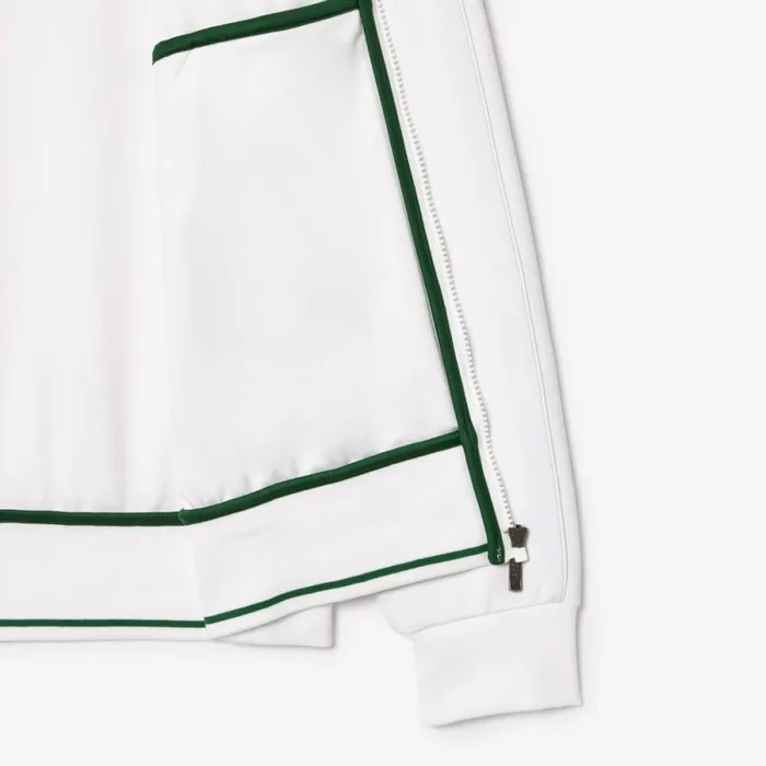 Sweaters and Sweatshirts Men Lacoste Men039s Recycled Fiber ZipUp Sport Sweatshirt White Z92