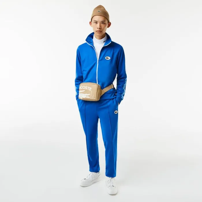 Sweaters and Sweatshirts Men Lacoste Men039s Regular Fit HighNeck ZipUp Sweatshirt Blue K1q