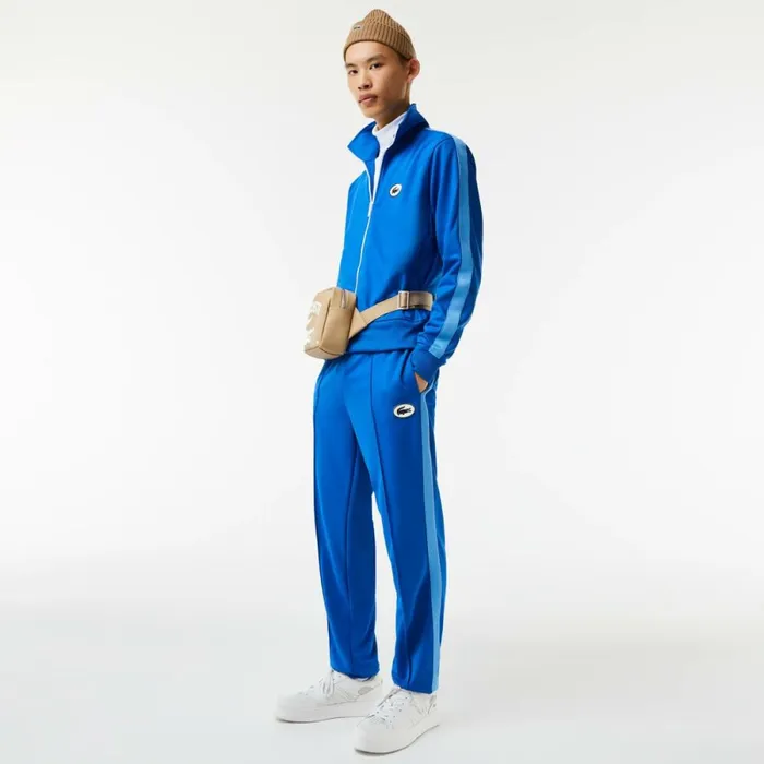 Sweaters and Sweatshirts Men Lacoste Men039s Regular Fit HighNeck ZipUp Sweatshirt Blue K1q