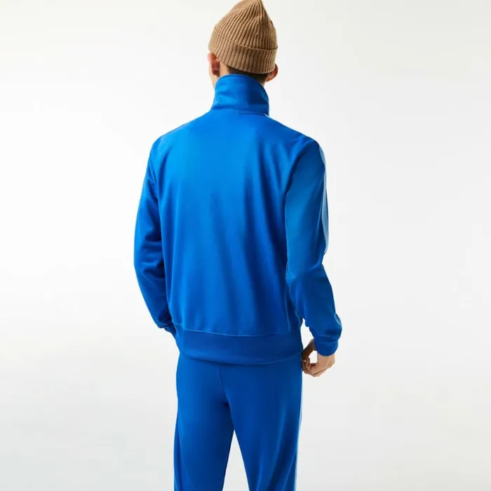 Sweaters and Sweatshirts Men Lacoste Men039s Regular Fit HighNeck ZipUp Sweatshirt Blue K1q