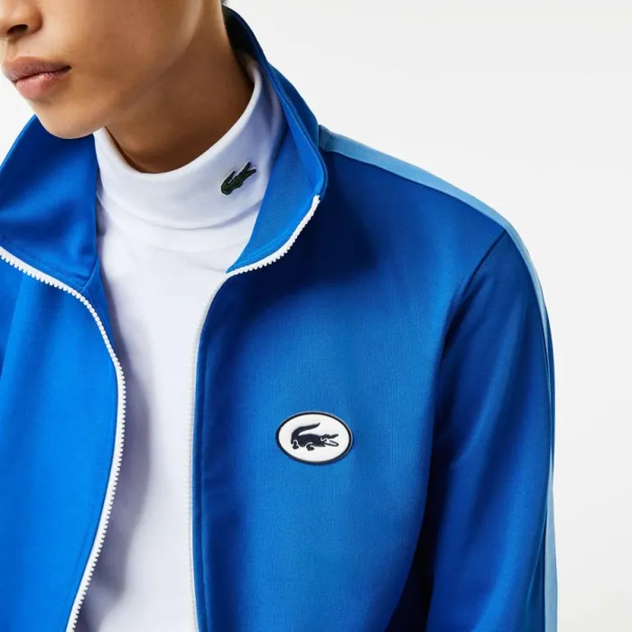Sweaters and Sweatshirts Men Lacoste Men039s Regular Fit HighNeck ZipUp Sweatshirt Blue K1q