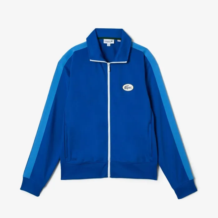 Sweaters and Sweatshirts Men Lacoste Men039s Regular Fit HighNeck ZipUp Sweatshirt Blue K1q