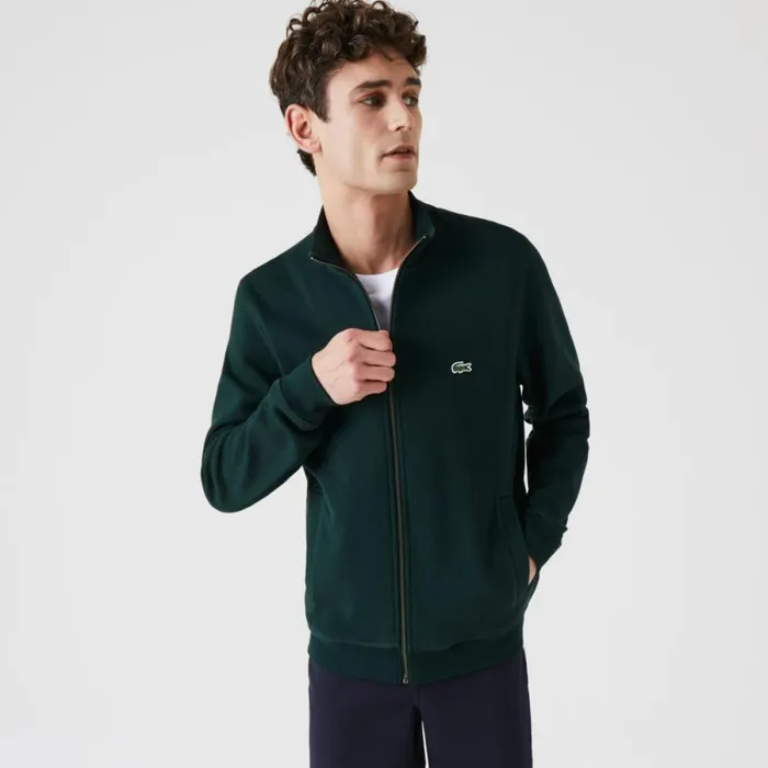 Sweaters and Sweatshirts Men Lacoste Men039s ZipUp Piqu Fleece Jacket Forest Green Yzp Sweaters and Sweatshirts Men Lacoste Men039s ZipUp Piqu Fleece Jacket Forest Green Yzp