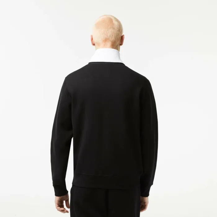 Sweaters and Sweatshirts Men Lacoste Mens Lacoste Classic Fit Colorblock Zipped Jogger Sweatshirt Black White 258