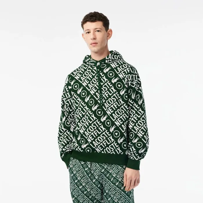 Sweaters and Sweatshirts Men Lacoste Mens Lacoste X Netflix Loose Fit Organic Cotton Sweatshirt Green White 291 Sweaters and Sweatshirts Men Lacoste Mens Lacoste X Netflix Loose Fit Organic Cotton Sweatshirt Green White 291