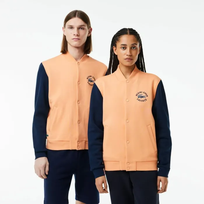 Sweaters and Sweatshirts Men Lacoste Unisex Miami Open Edition Bomber Jacket Light Orange Navy Blue Itd Sweaters and Sweatshirts Men Lacoste Unisex Miami Open Edition Bomber Jacket Light Orange Navy Blue Itd