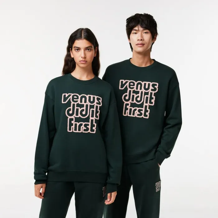 Sweaters and Sweatshirts MenWomen Lacoste Lacoste X EleVen By Venus Oversized Fleece Sweatshirt Dark Green Hce Sweaters and Sweatshirts MenWomen Lacoste Lacoste X EleVen By Venus Oversized Fleece Sweatshirt Dark Green Hce