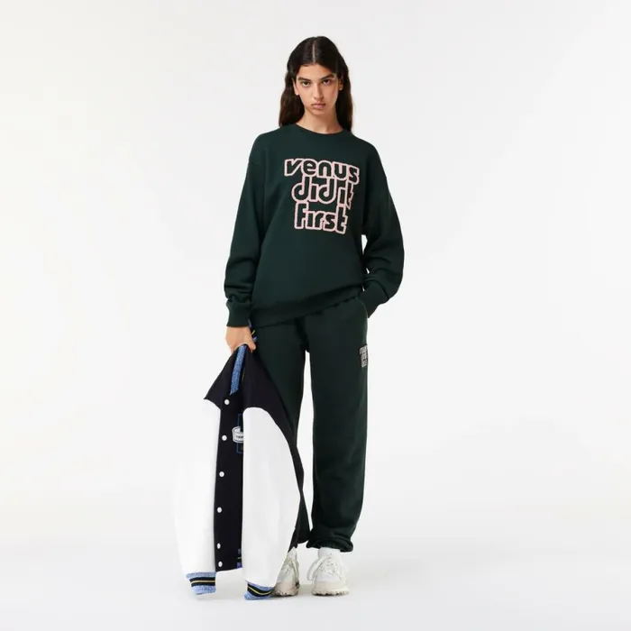 Sweaters and Sweatshirts MenWomen Lacoste Lacoste X EleVen By Venus Oversized Fleece Sweatshirt Dark Green Hce