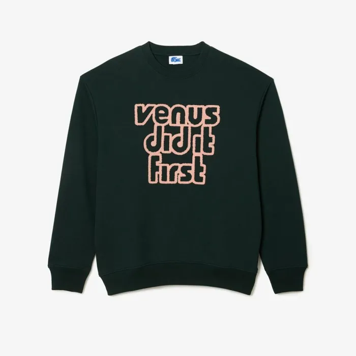 Sweaters and Sweatshirts MenWomen Lacoste Lacoste X EleVen By Venus Oversized Fleece Sweatshirt Dark Green Hce