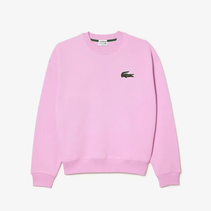 Sweaters and Sweatshirts MenWomen Lacoste Unisex Loose Fit Crocodile Badge Sweatshirt Pink Ixv