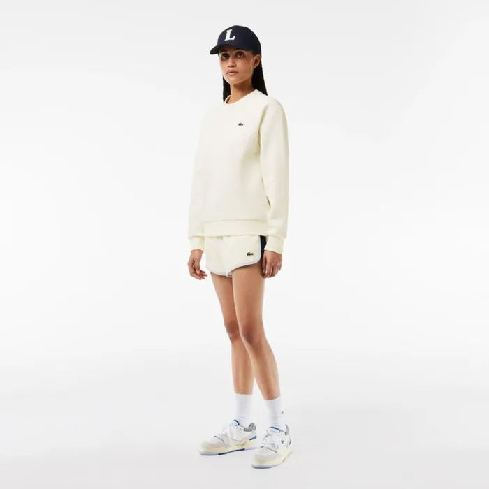 Sweaters and Sweatshirts Women Lacoste Women039s Regular Fit Double Face Piqu Crew Neck Sweatshirt White 70v