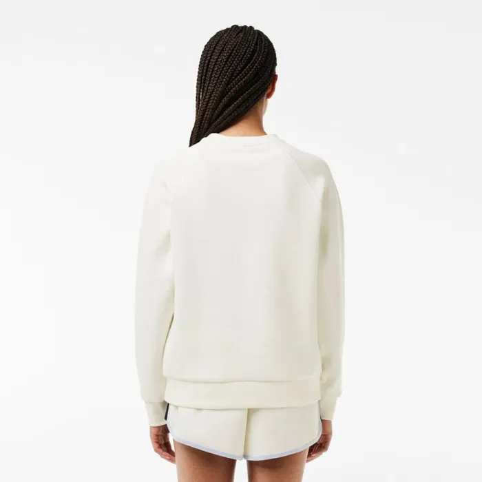 Sweaters and Sweatshirts Women Lacoste Women039s Regular Fit Double Face Piqu Crew Neck Sweatshirt White 70v