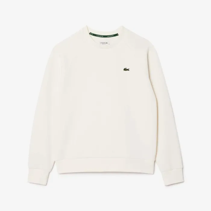Sweaters and Sweatshirts Women Lacoste Women039s Regular Fit Double Face Piqu Crew Neck Sweatshirt White 70v
