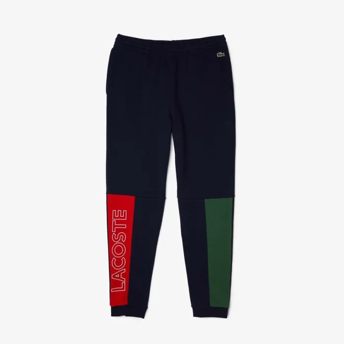 Sweatpants and Trousers Men Lacoste Men039s Colorblock Cotton Fleece Sweatpants Navy Blue Green Red 4xn