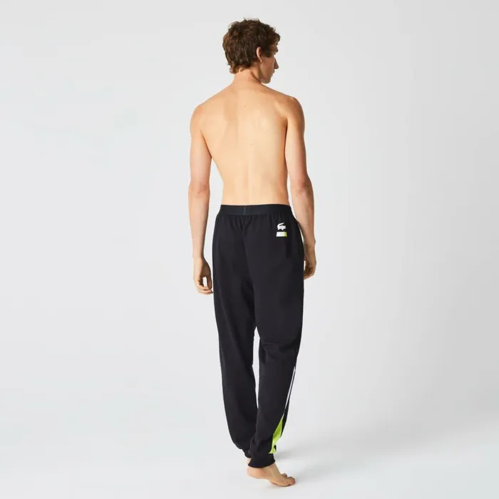 Sweatpants and Trousers Men Lacoste Men039s Oversized Logo Fleece Pajama Pants Dark Grey White Yellow P44