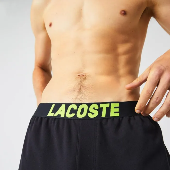Sweatpants and Trousers Men Lacoste Men039s Oversized Logo Fleece Pajama Pants Dark Grey White Yellow P44