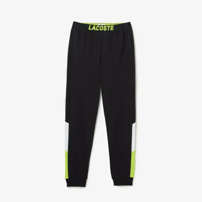Sweatpants and Trousers Men Lacoste Men039s Oversized Logo Fleece Pajama Pants Dark Grey White Yellow P44