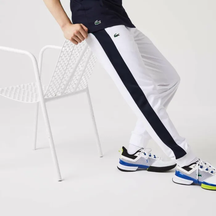 Sweatpants and Trousers Men Lacoste Men039s SPORT AbrasionResistant Tennis Joggers White Navy Blue Green 9gg