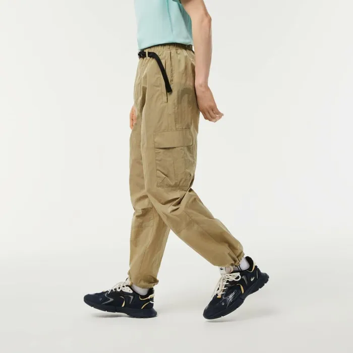 Sweatpants and Trousers Men Lacoste Mens Relaxed Fit WaterRepellent Pants Beige Cb8