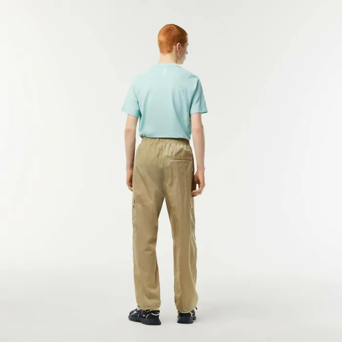 Sweatpants and Trousers Men Lacoste Mens Relaxed Fit WaterRepellent Pants Beige Cb8