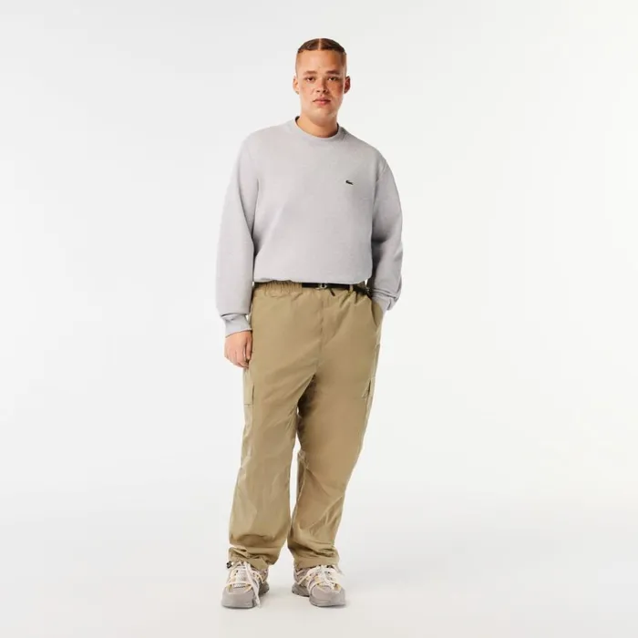 Sweatpants and Trousers Men Lacoste Mens Relaxed Fit WaterRepellent Pants Beige Cb8