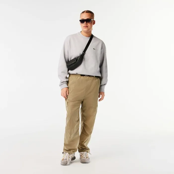 Sweatpants and Trousers Men Lacoste Mens Relaxed Fit WaterRepellent Pants Beige Cb8