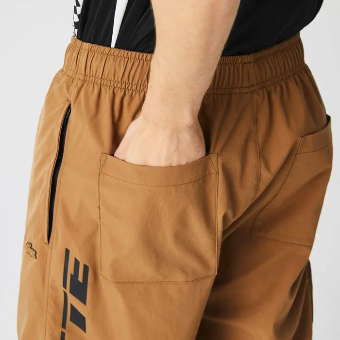 Sweatpants and Trousers MenWomen Lacoste Men039s Contrast Oversized Branding Joggers Brown Z0w