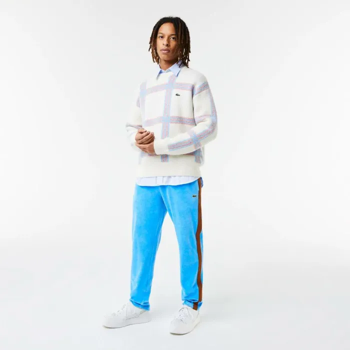Sweatpants and Trousers MenWomen Lacoste Unisex Contrast Side Bands Sweatpants Blue 4xa